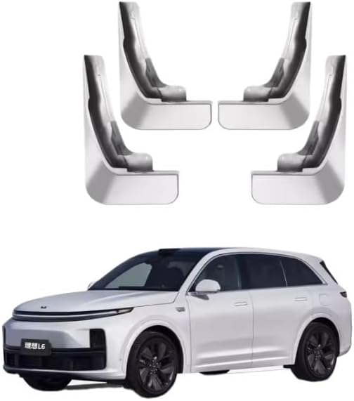 Car Mud Flaps Compatible for Li 6 Lixiang Ideal L6 Mudflaps Splash Guards Mud Flap Mudguards Fender Front Rear Styling for Li 6 Lixiang L6(White)
