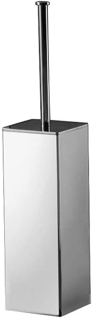 Square Stainless Steel Toilet Brush and Bracket for Bathroom Storage and Storage, Compact Freestanding Design, Covered Brush Sturdy