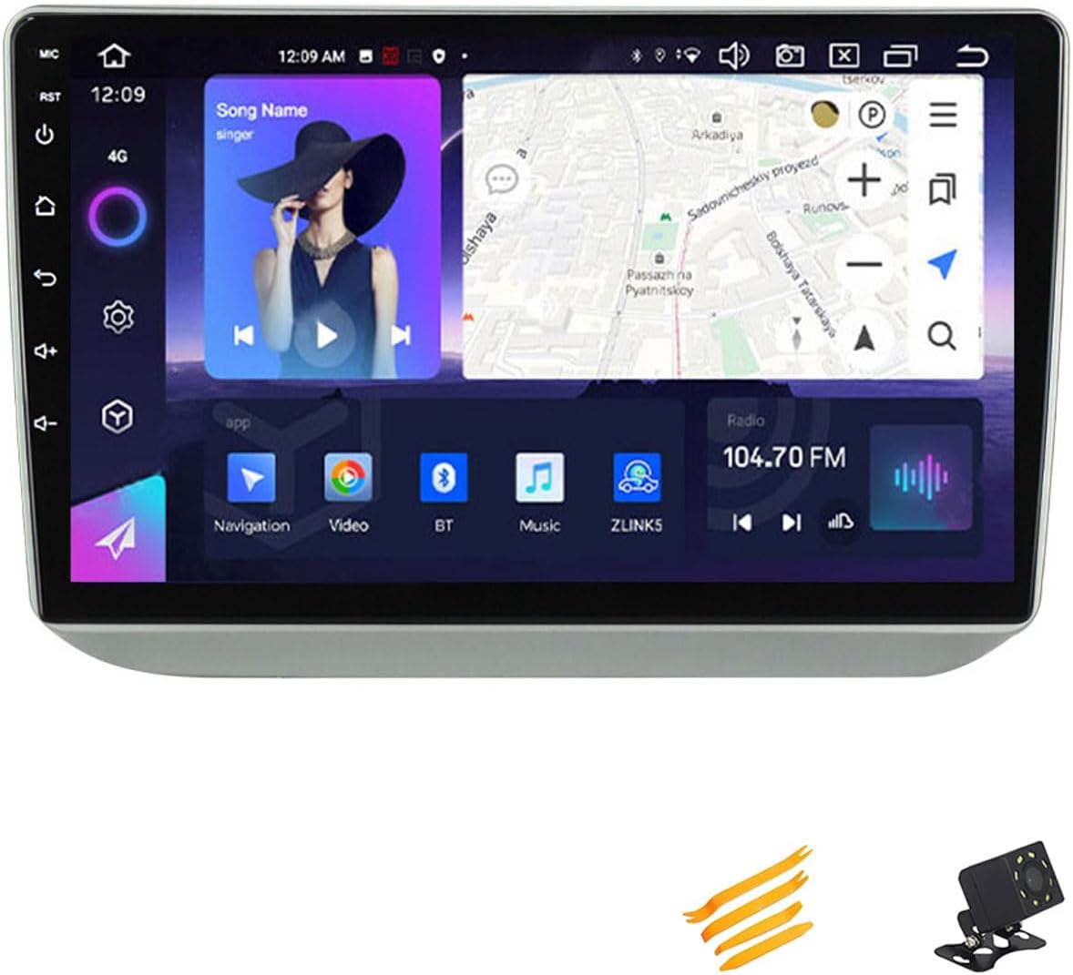 Android 13 Car Stereo Bluetooth Car Play 2 DIN Touch Screen Compatible with Skoda Fabia 2007~2014 9in QLED Display Car Radio with Navigation Android Auto FM RDS SWC,8 Core NF4 4G+64G