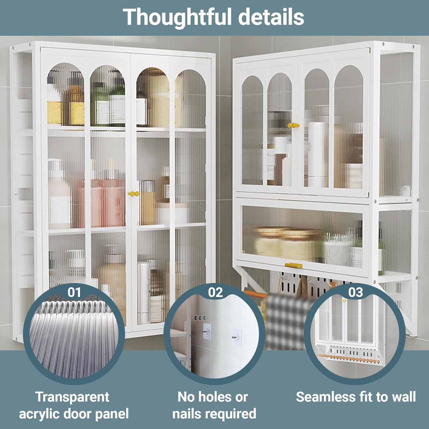 Corner Kitchen Wall Mounted Glass Display Cabinet Compact Bathroom Storage Cabinets Wall Mount with Door for Bedroom, Living Room, Bathroom, Kitchen(Black,30*14*34.5CM/11.8*5.5*13.6IN)