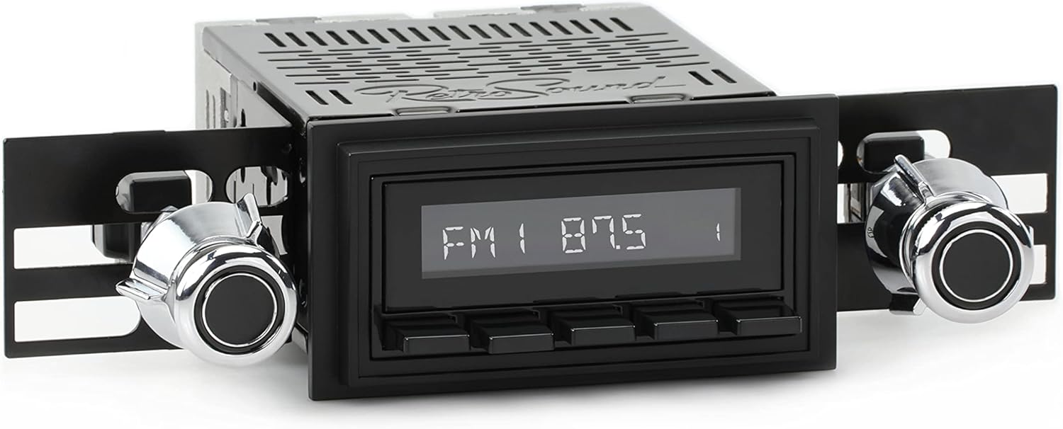 RetroSound RetroRadio AM FM Stereo 55-75 Black Compatible with 1968-79 Ford F-Series Truck