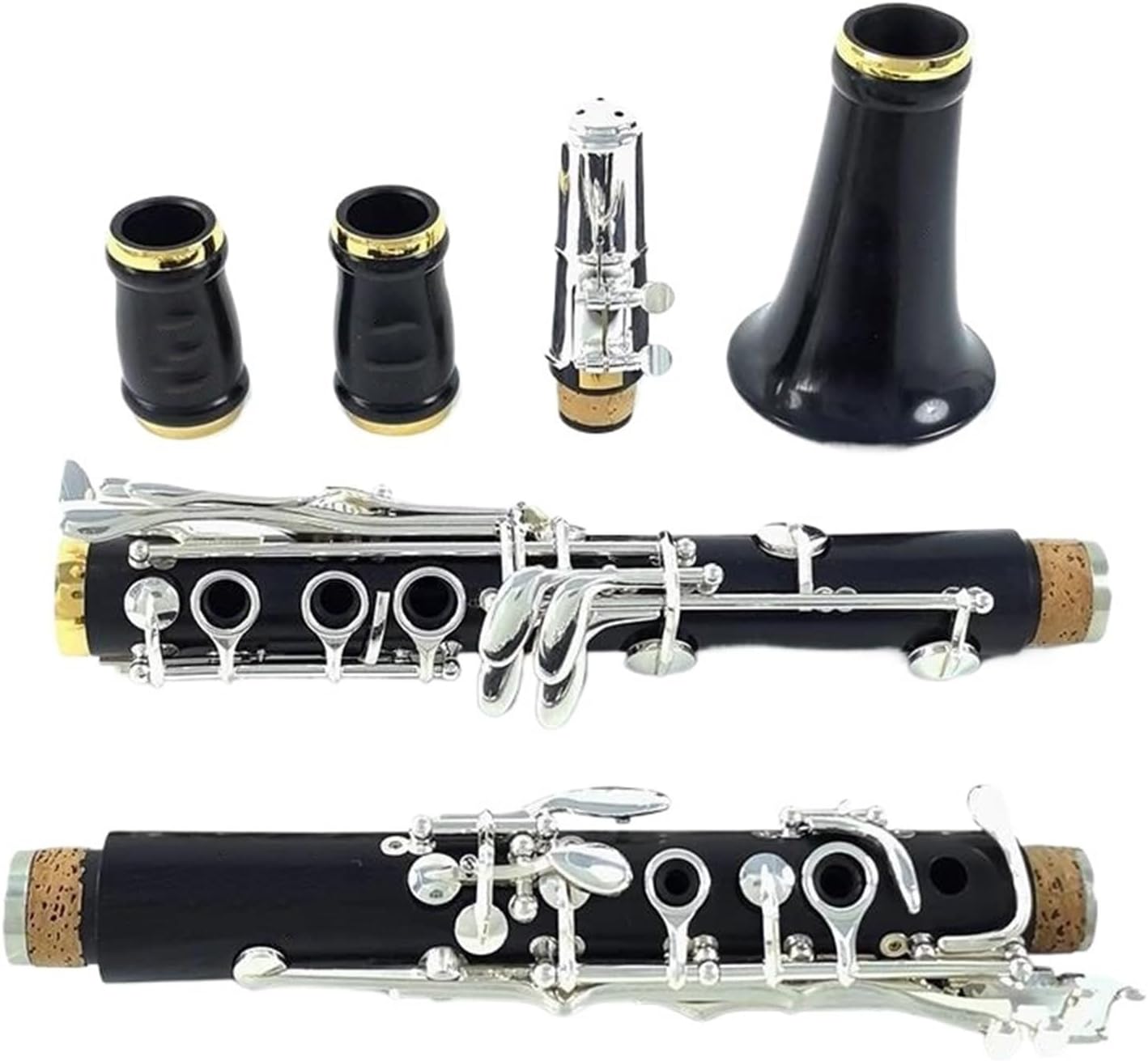 Clarinet Musical Instruments Clarinet Bb Wood Ebony Silver Plated 18 Keys Clarinet