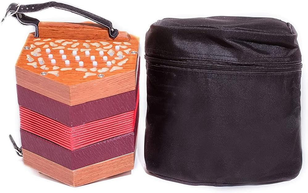 30 Buttons Concertina Accordion, Carrying Bag, Adjustable Hand Strap, For Adults Kids Beginner Daily Practice Stage Performance