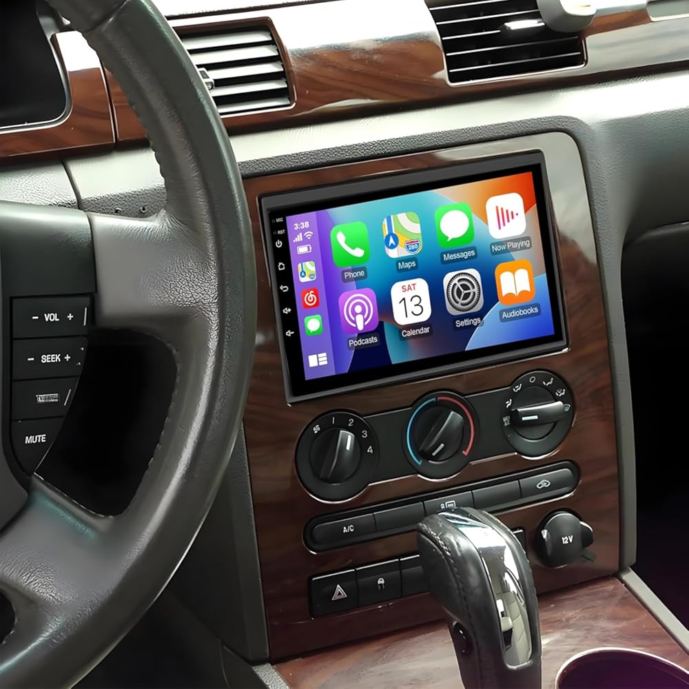 PHEZEN 7 inch Touchscreen Car Stereo Fit for Ford Taurus 2008-2009, Android 13 Double Din Car Radio with Carplay & Android Auto in-Dash Navigation BT Mirror Link WiFi Backup Camera 2+32G
