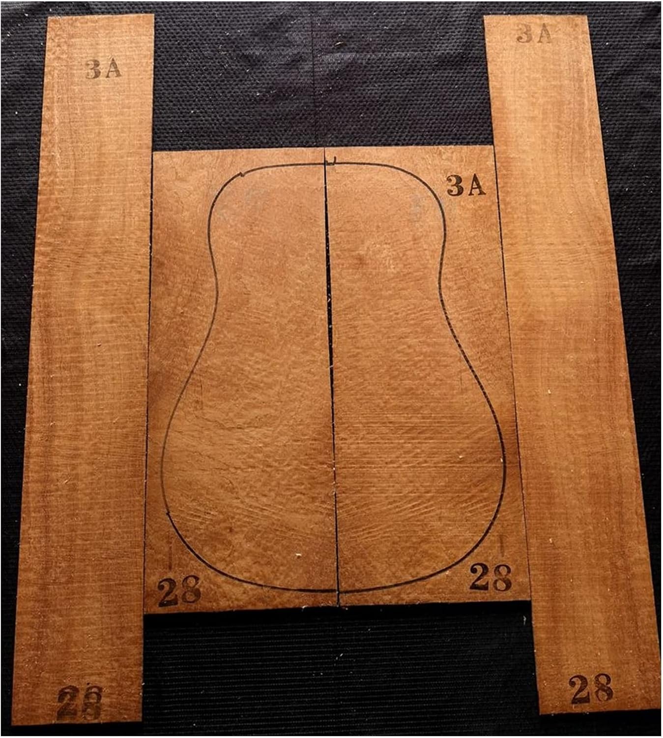 Guitar Ball Texture Water Wave Texture Sapele Back Board Wool Board Full Single Production Materials DIY Guitar Kit (Color : 3)