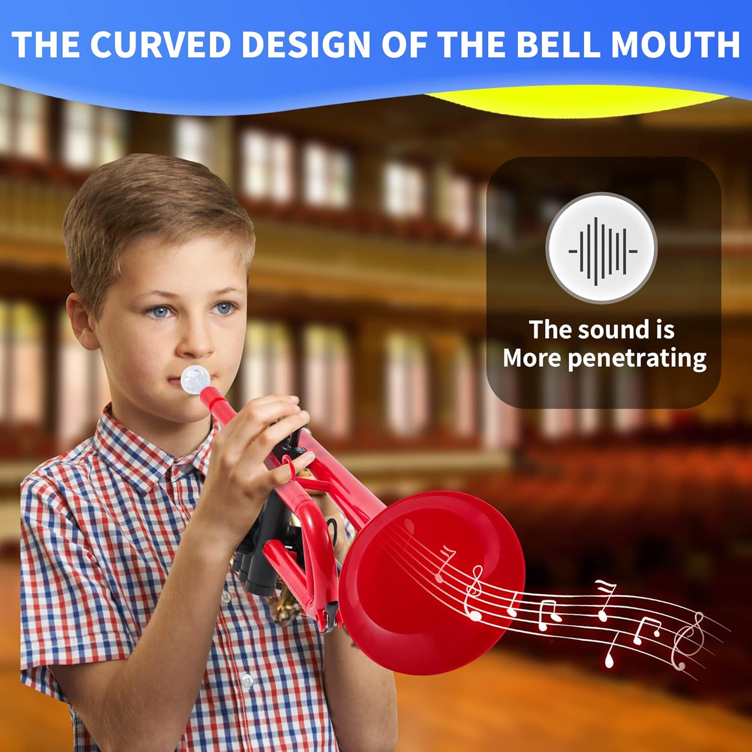 Professional Plastic Bb Trumpet Standard Trumpet Set for Student Beginner MirTra Small Embouchure Training Device Mirror For All Brass Instruments Adapted Trumpet,Trombone,French Horn,Euphonium,etc