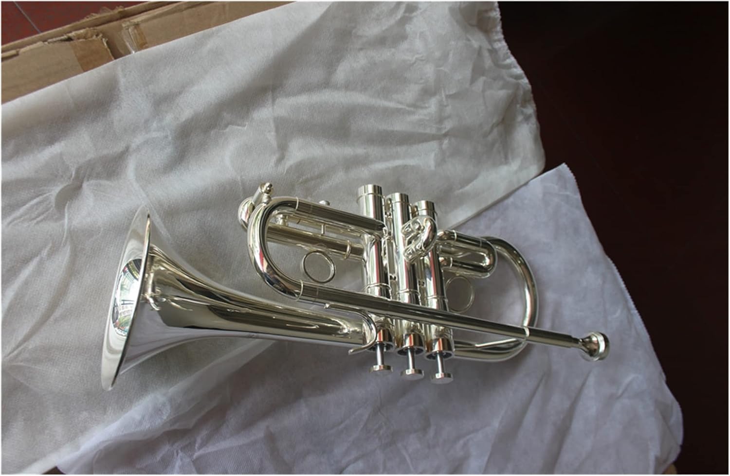Trumpets Beginner Professional Grade Silver Plated Tone EB Cornet Trumpet Set