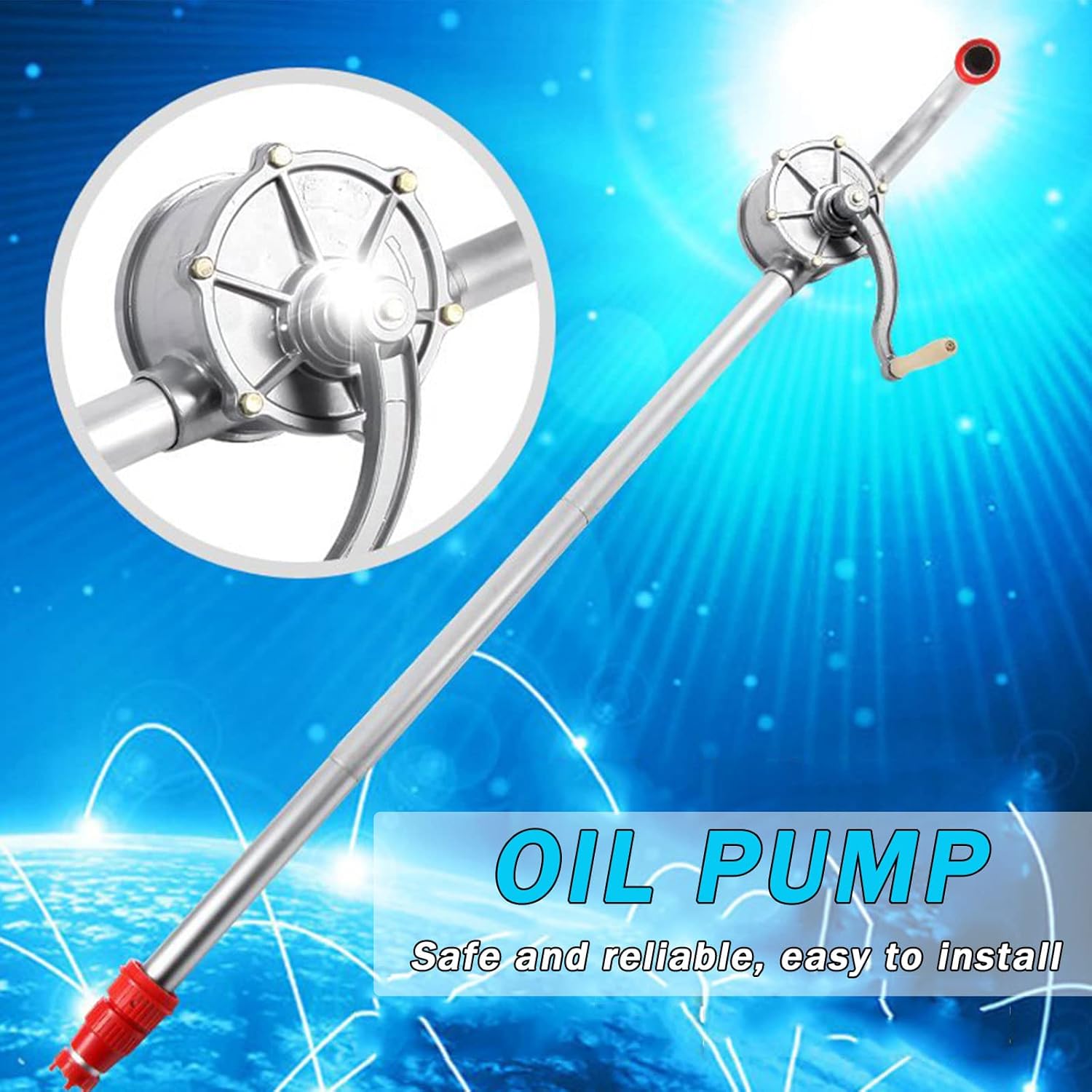 Hand Tool Aluminum Alloy Hand Oil Pump, Manual Oil Pump, Oil Suction Machine, Self-Priming Oil Pump, Oil Drum Pump