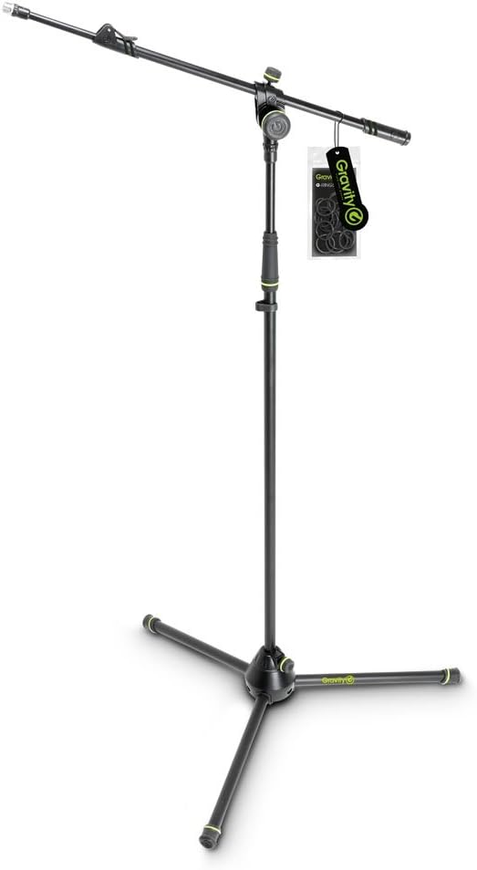 Gravity GMS4322B MS 4322 B Microphone Stand with Folding Tripod Base & 2-Point Adjustment Telescoping Boom
