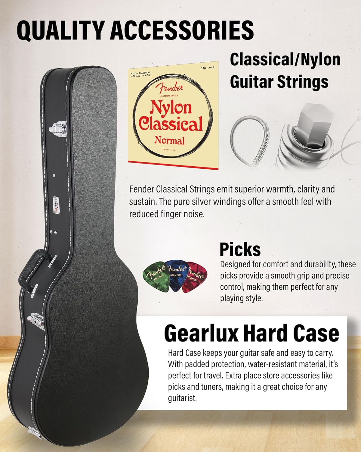 Ibanez TOD10N Tim Henson Nylon Acoustic-Electric Guitar - Transparent Black Flat Bundle with Case, Tuner, Strap, Strings, Picks, Austin Bazaar Instructional DVD, and Polishing Cloth