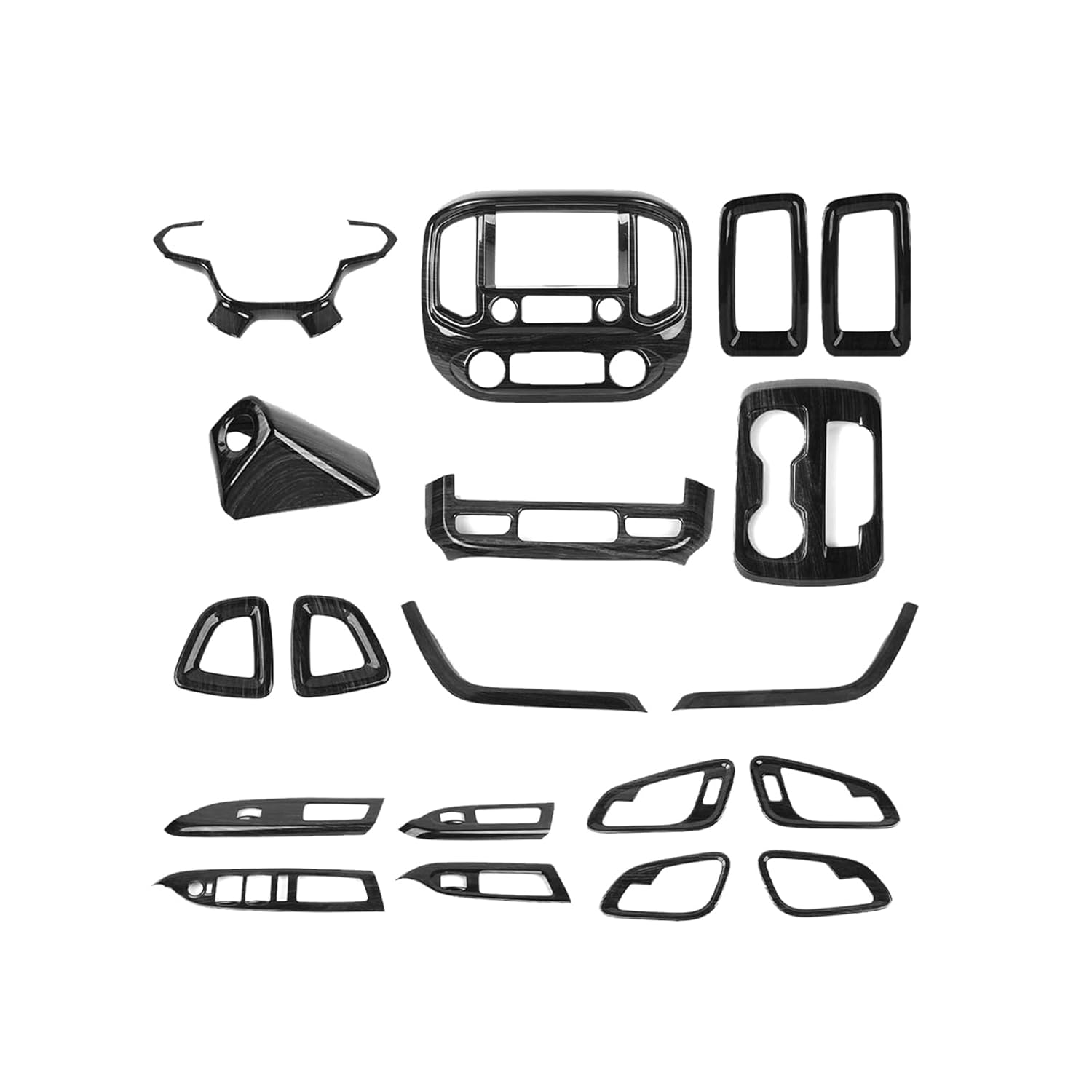 for Colorado Dash Console Interior Trim Kit Fit for Chevy Colorado 2014-2022 Black Wood Grain Interior Accessories 19pcs