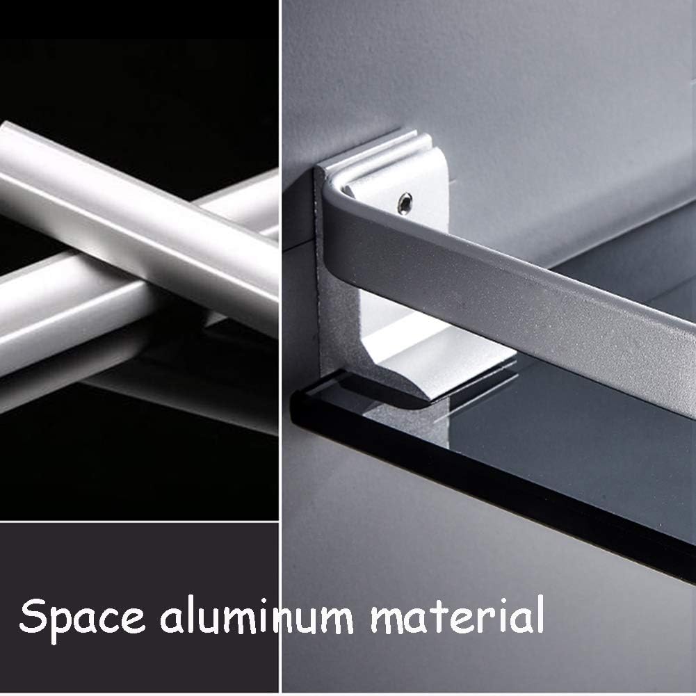 Shower Organiser Wall-Mounted Tempered Glass No Punching Toilet Storage Rack, 1/2/3 Layers, 3 Sizes (Color : Clear, Size : 3layer5x35x12cm)