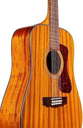 Guild Guitars Guild D-1212E 12 String Acoustic-Electric Dreadnought All Mahogany Guitar with Polyfoam Case and Accessories, Right Handed NAT-KIT-2