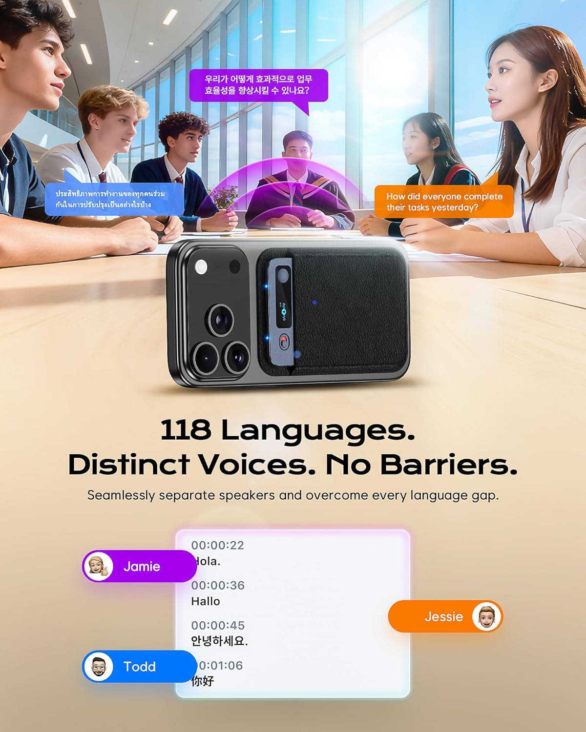 AI Voice Recorder, 64GB Note Taking Device w/Magnetic Case, App Control, AI Technology Transcribe & Summarize Free, 121 Languages, 45H Battery, Audio Recorder for Lectures Meetings Calls