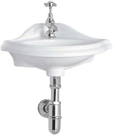 Whitehaus AR036-WH Corner Wall-Mount Lavatory Basin, White
