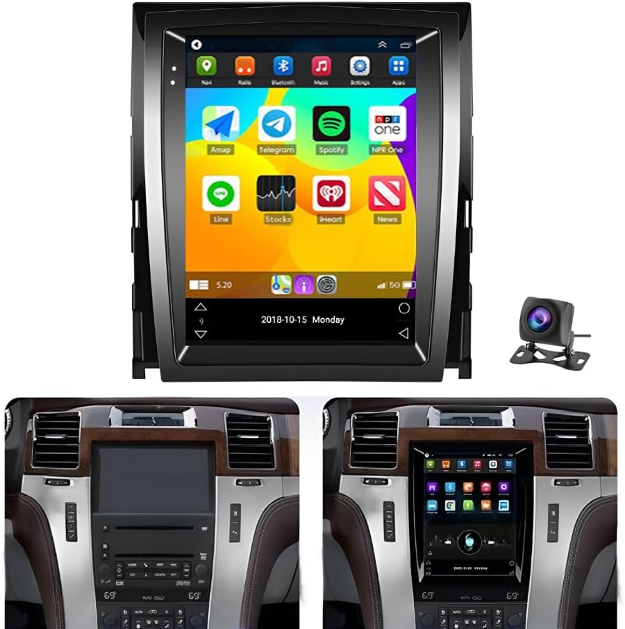 Android 13 Car Stereo Compatible with Cadillac Escalade 2007-2014 for Cadillac Sailway SLS Radio, 9.7 Inch 2+32G with CarPlay&Android Auto Support GPS/SWC/Bluetooth/FM RDS Radio/Backup Camera