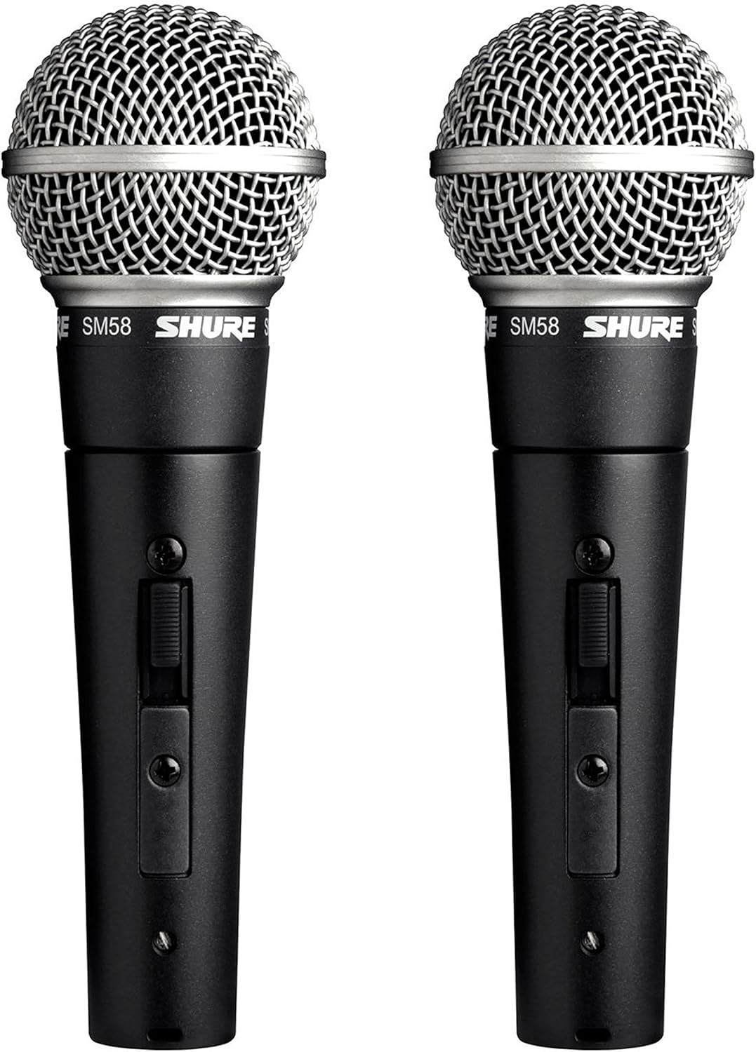 Shure SM58S Professional Vocal Microphone w/On/Off Switch (2 Pack), XLR