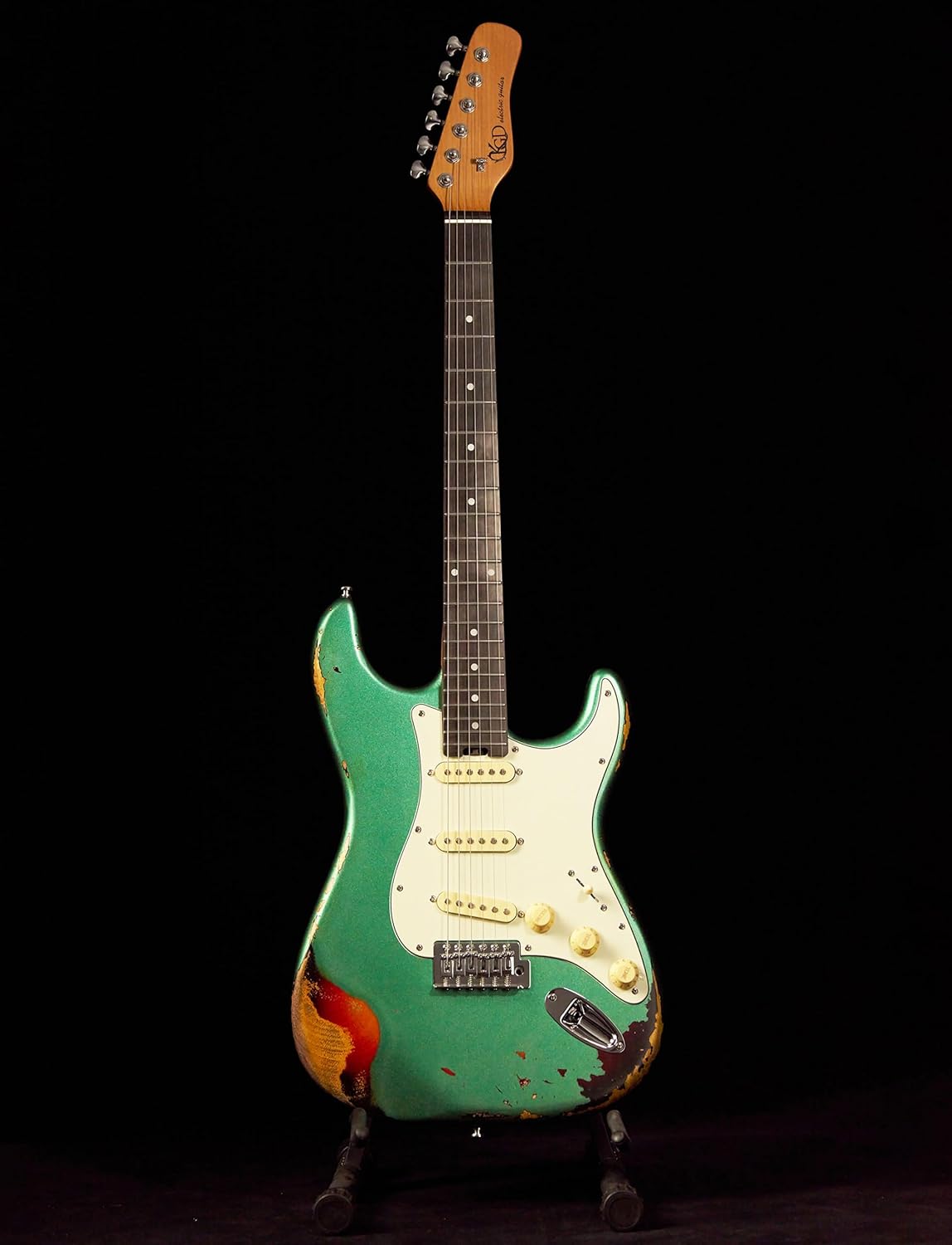 KGD Relic Telemaster Electric Guitar,Roasted Maple Neck and Rosewood fingerboard,Bone Nut,6-String Relic Guitar,Professional/Full Size/Electric Guitars for Adults