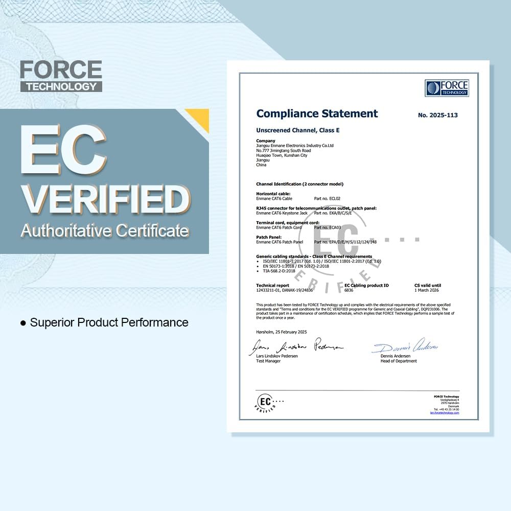 1U 48 Port Patch Panel Cat6 RJ45 Passthrough Patch Panel (EC Listed) UTP with Smart Cable Management for 19inch Rackmount