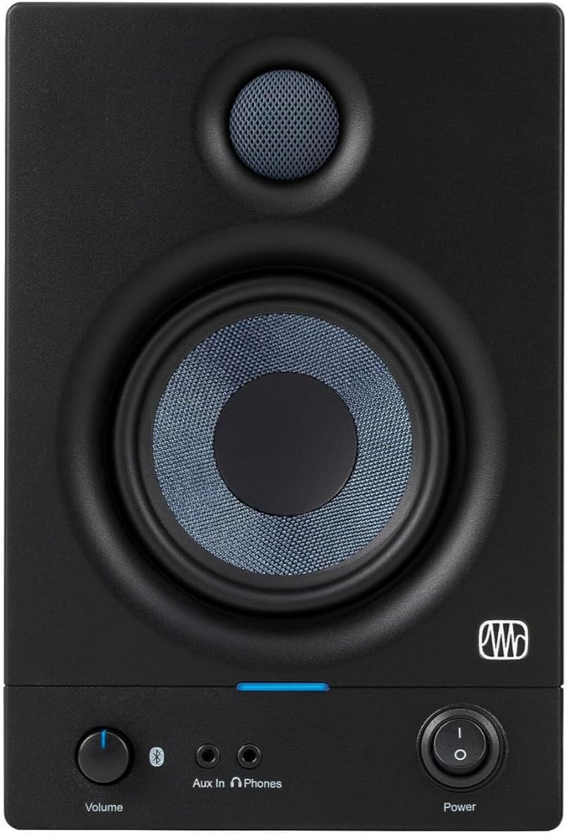 PreSonus Eris 4.5BT 2nd Gen 4.5-Inch Media Reference Monitors with Bluetooth Bundle with MiniFuse 1 Audio Portable Interface, and 1/4 Inch TRS Cables (5 Items)