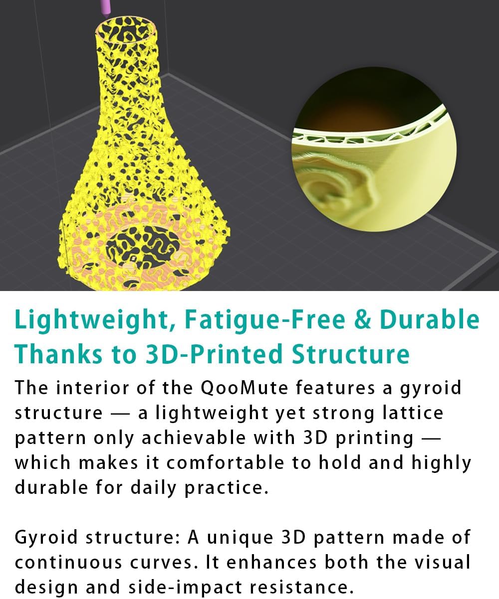 Trombone Practice Mute – Ultra-Quiet, Lightweight 3-in-1 Capsule (Silencer, Blowing, Tone) – Tenor Trombone – QooMute (Midnight - Gray)