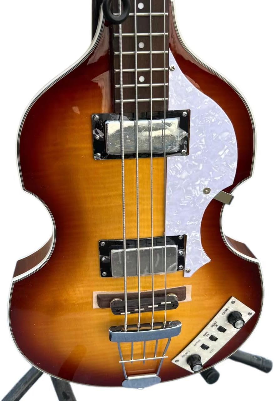 4 String Electric Bass Guitar Full Size Electric Bass Maple Back, Spruce Surface, Maple Neck, Rosewood Fingerboard, With Accessories, Tool and Gig Bag