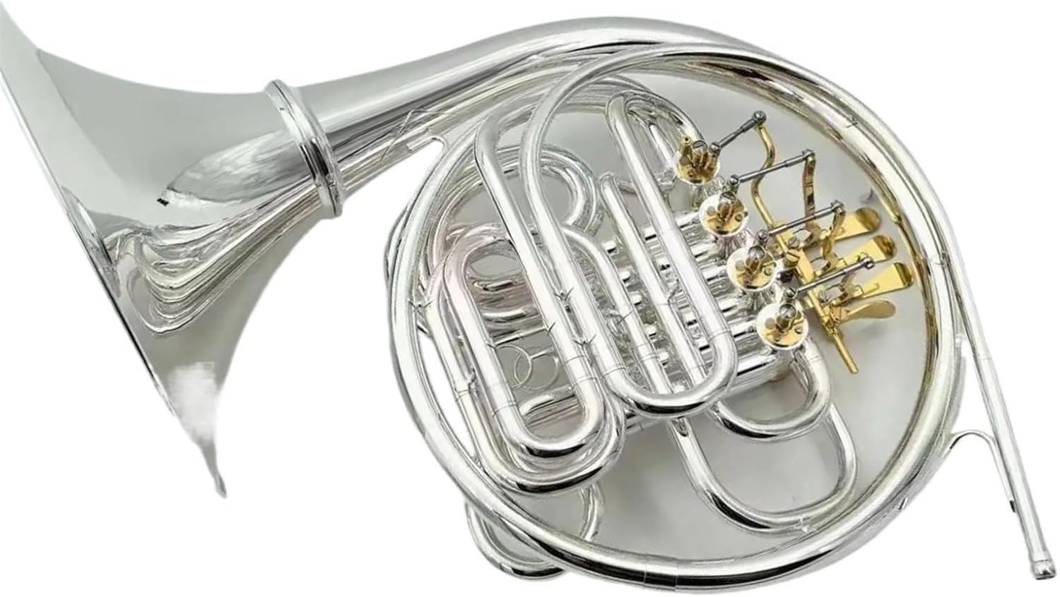 Brass French Horn French Horn Double 4 Keys F/Bb Silver With Accessories Case