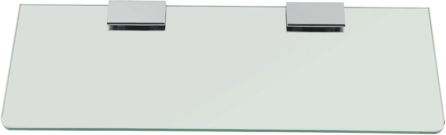 Shower Caddy Bathroom Glass Shelf Shower Shelf, Wall Mount Storage 7MM Tempered Glass Shelf Bracket Bathroom Accessory Bathroom Organizer (Color : White)