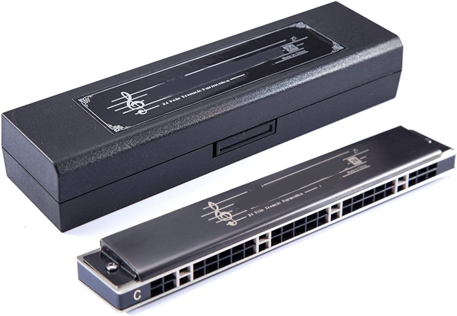 SUOFEILAIMU 24 Holes Harmonica Professional Performance Mouth Organ Woodwind Instruments Musical Key of C/D/E/F/G/A/B (Color : Light Yellow)