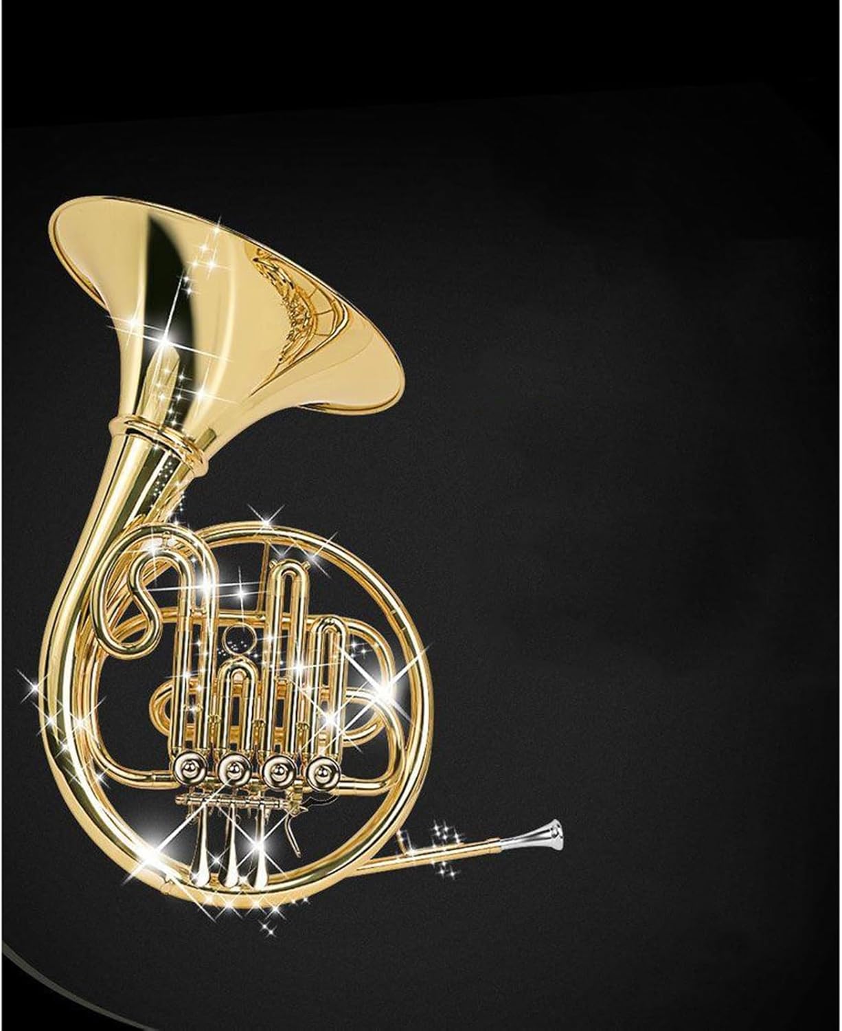 Brass French Horn French Horn B Flat To F Key Single Four-key Double Four-key French Horn Band Professional Performance(Color:Four key double)