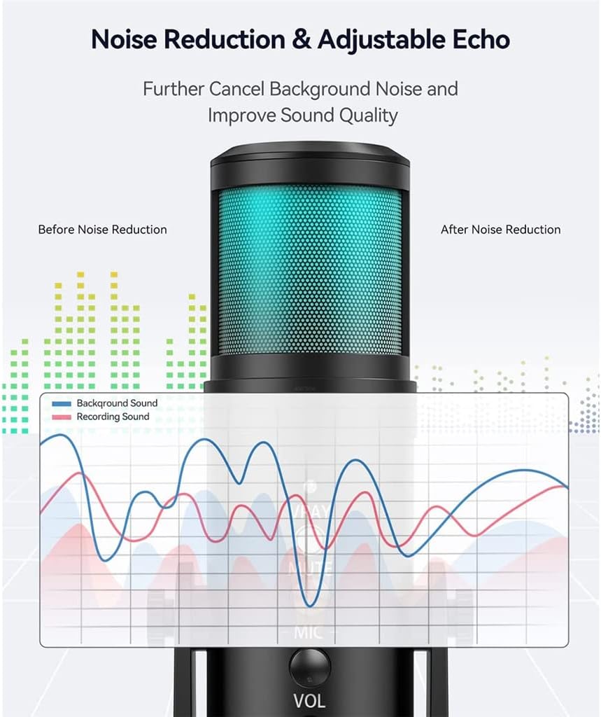 USB Microphone Professional Condenser Microphone Suitable for Computer Notebook Phone Recording Singing Game Streaming