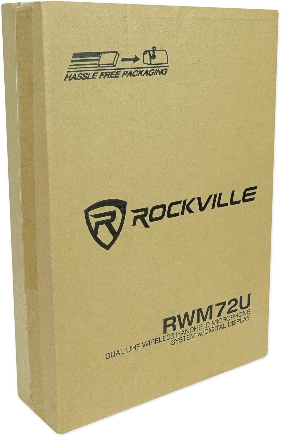 Rockville RWM72U Dual UHF Wireless Handheld Microphone System, Digital Display, Long Range, Noise Filter, for Karaoke and Live Performances