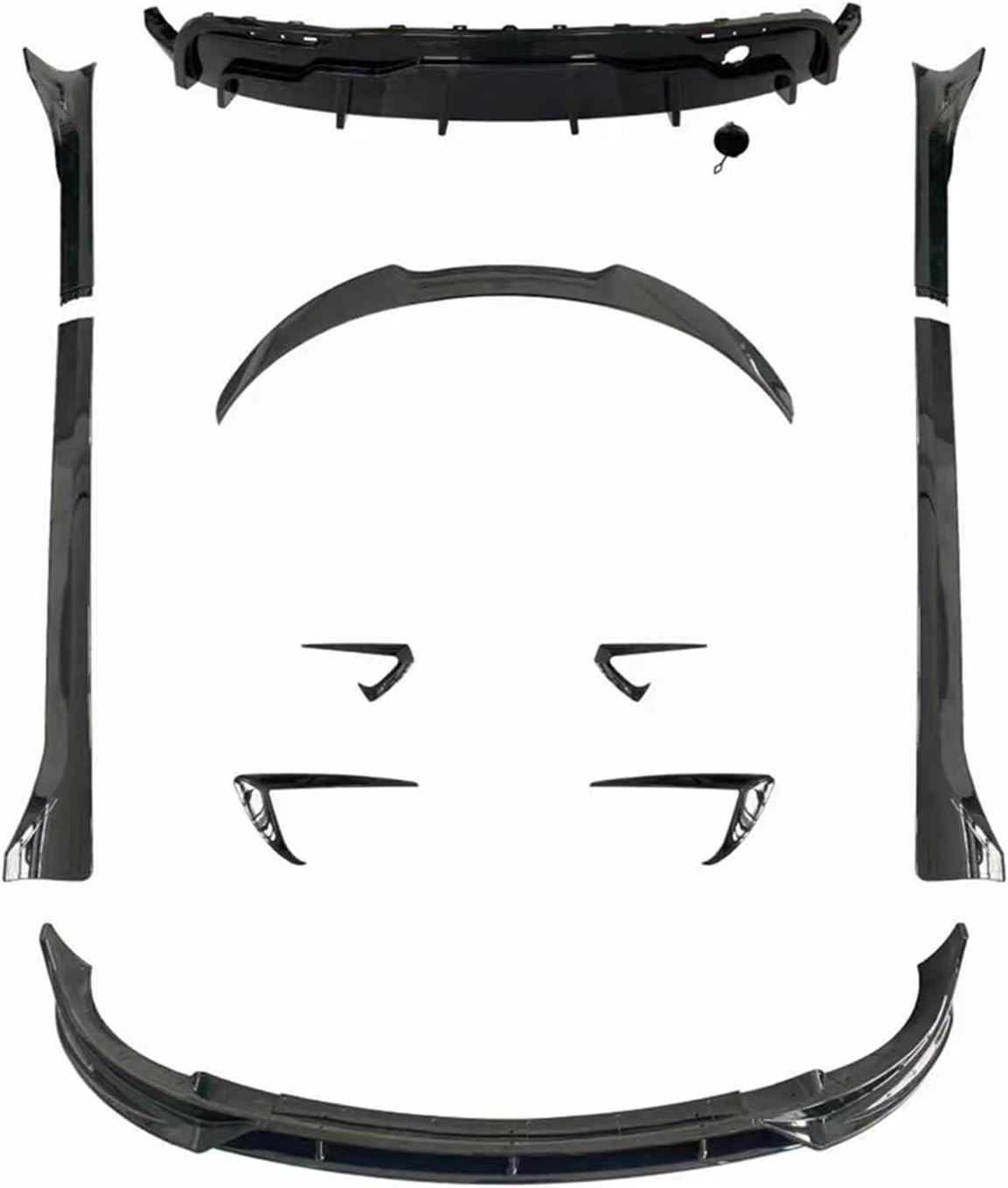 Body Kits Car Exterior Accessories Front Bumper Lip Rear Diffuser Spoiler Side Skirts，Compatible For Tesla MODEL Y