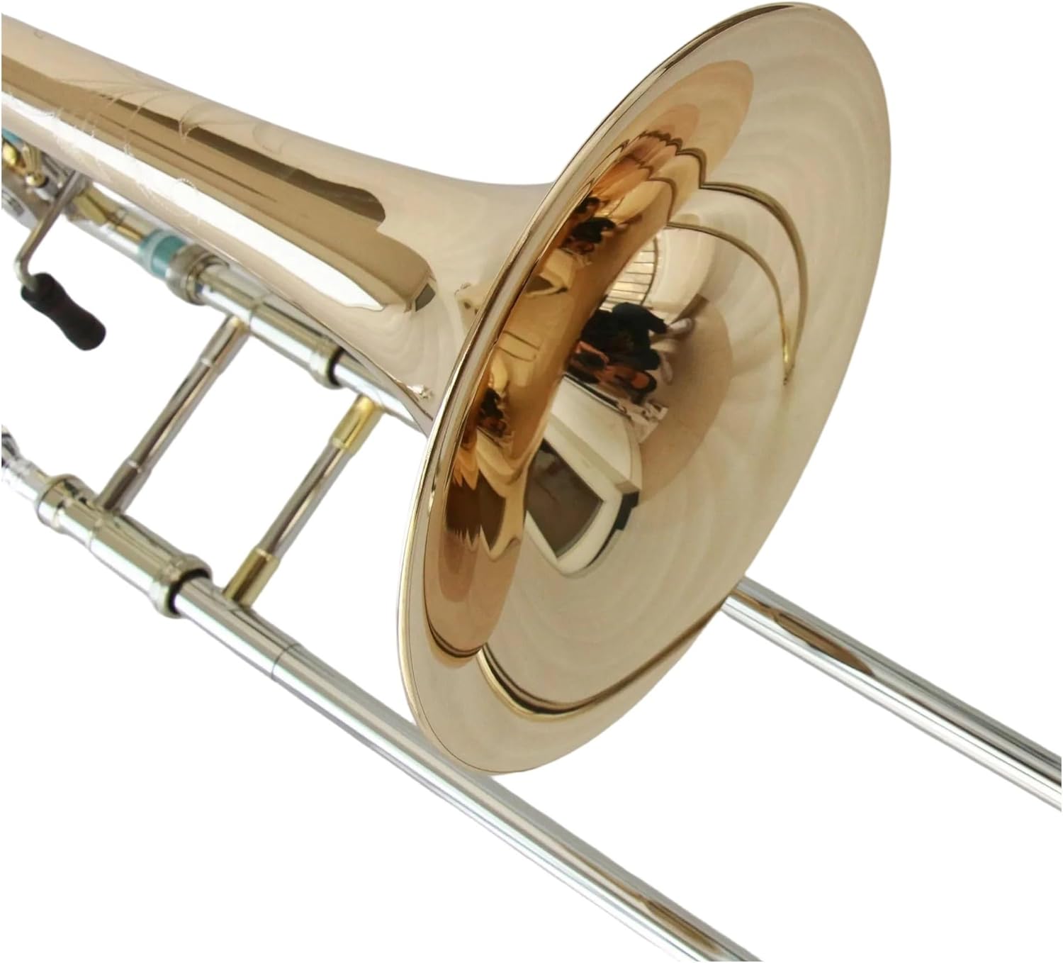 Adult Trombone Instrument Gold Lacquer Tenor Trombone Brass Trumpet Cupronickel Slide Bb/F Tuning Instrument