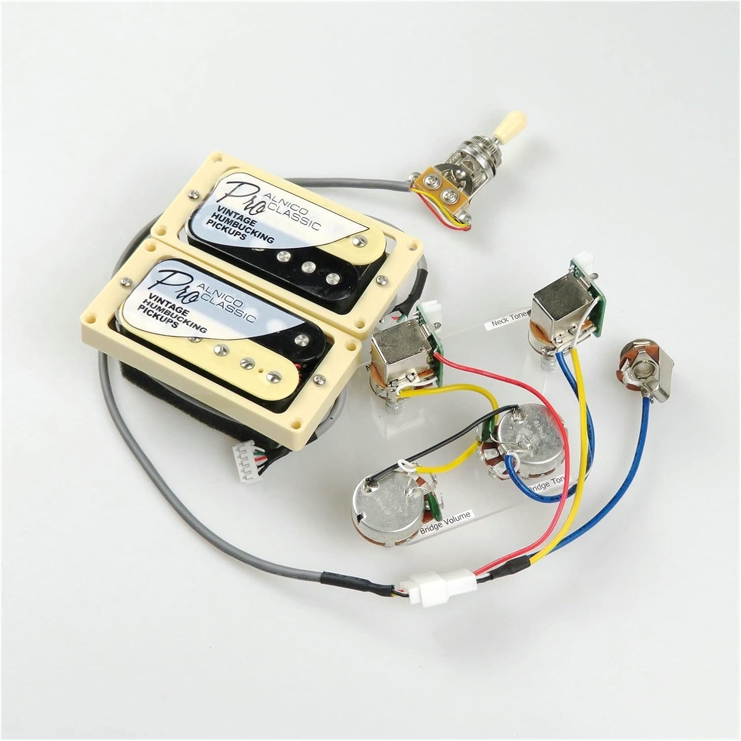 Electric Guitar Pickups 1 Set Electric Guitar Pickups PRO Humbucker Alnico 5 Guitar Pickups Guitar Wiring for Gibson Guitar Guitar Pickup Set (Color : Zebra YE Frame)