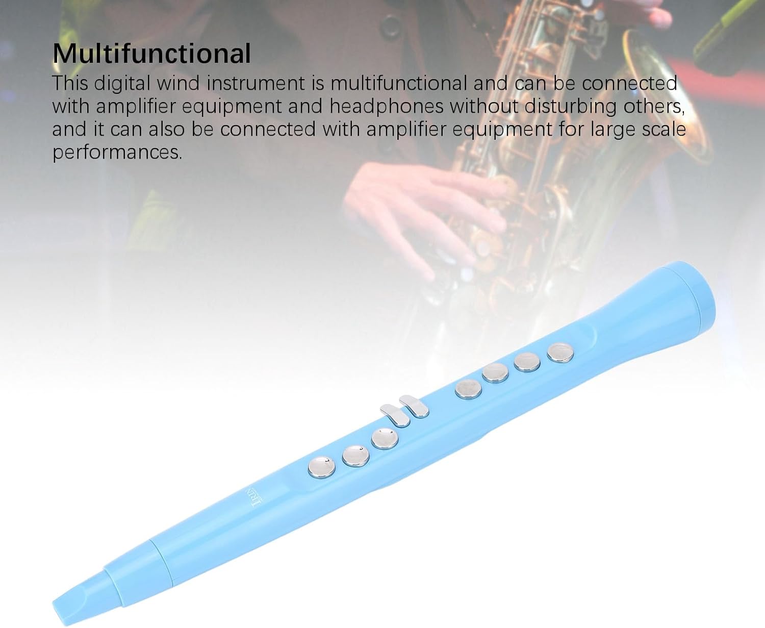 Portable Electric Blowpipe LCD HD Display Digital Wind Instrument, 4 Octaves Musical Instruments for Beginners