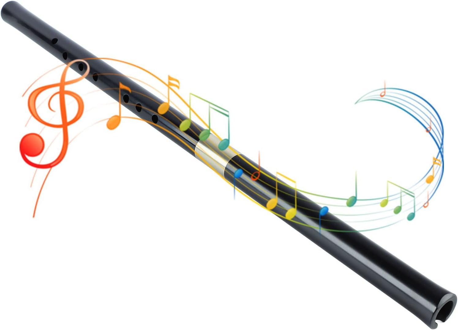 8 Hole Vertical Flute Rosewood Traditional Professional Woodwind Musical Instrument for Classical Music Performances (F Key)