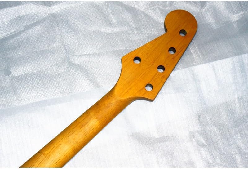 21 Frets Five Strings Maple Electric Bass Guitar Neck With Rosewood Fingerboard Yellow Color Glossy Paint Guitar Parts