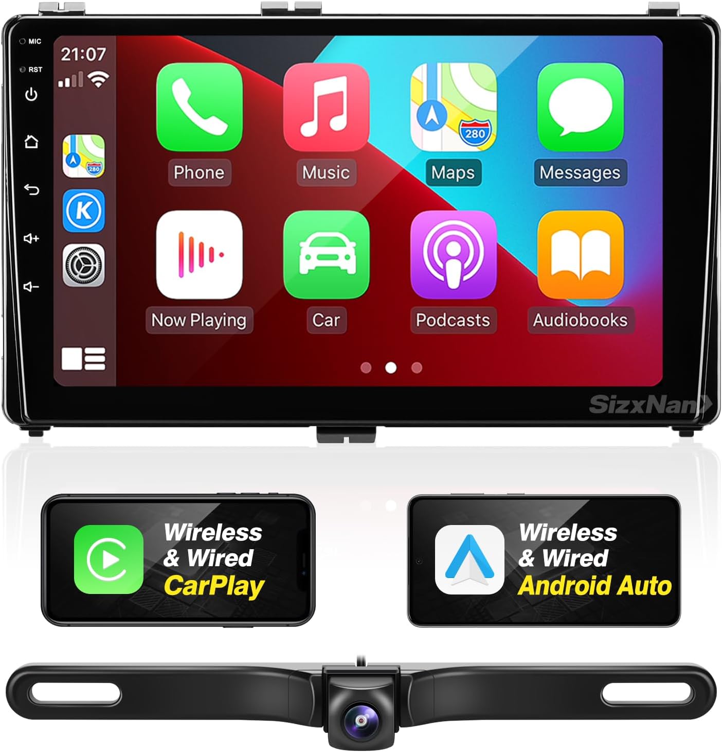 Android Radio Upgrade for Toyota Corolla 2017 2018 2019 TouchScreen Compatible with Wireless Carplay Android Auto,Car Stereo Bluetooth Navigation GPS WIFI FM/AM Backup Camera 8 croe Head Unit