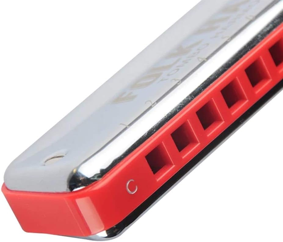 Harmonica Folk Harp Diatonic Harmonica 10 Holes Blues Mouth Organ ABS Comb Key C Brass Professional Musical Instruments (Color : Key of Ab)