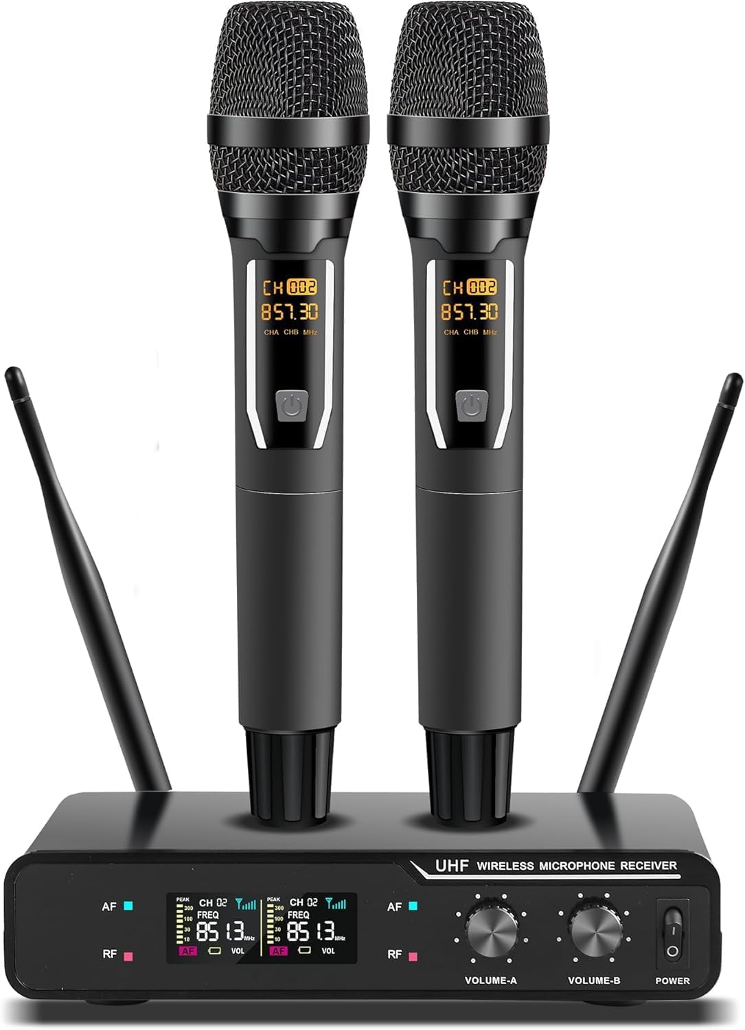 Professional Wireless Microphone for Singing, Cordless Dynamic Mic Handheld Microphone System for Karaoke Party Meeting Church Wedding Home KTV
