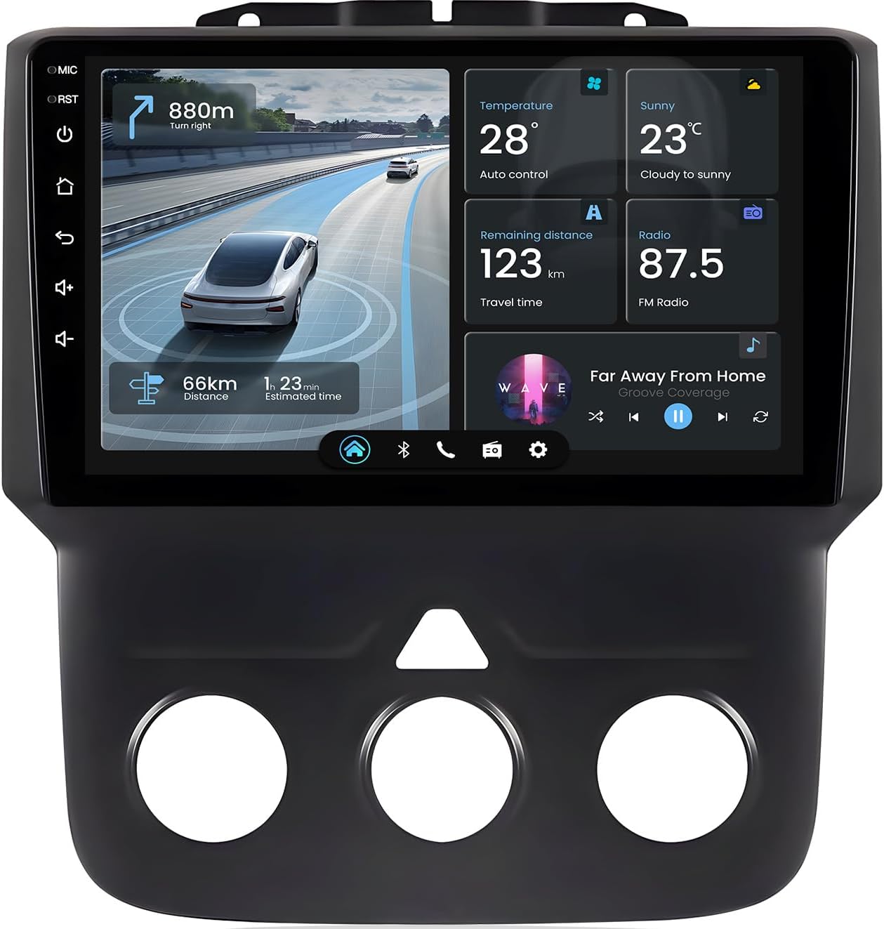 4Core+64GB Radio for Dodge RAM 1500 2500 2013-2018: 1280 * 800 IPS HD Touchscreen Stereo Replacement Head Unit Wireless CarPlay Android Auto 5G WiFi Bluetooth GPS RDS FM Mirror Link (Manual AC Only)