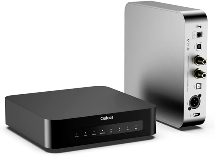 QULOOS QLS QU02 USB Digital Audio Interface to SPDIF AES/EBU I2S Supporting DSD512 Digital Interface (Silver)