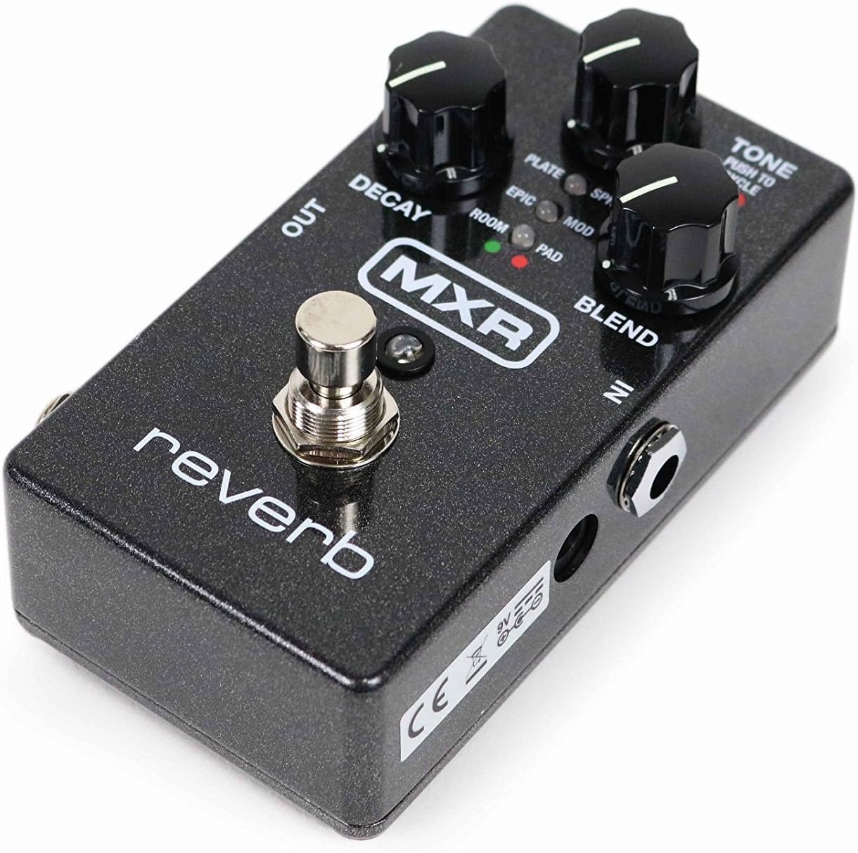 MXR M300 Reverb Analog Guitar Effects Pedal Bundle with 2 MXR Patch Cables, 6 Dunlop Picks, and 9V Power Supply