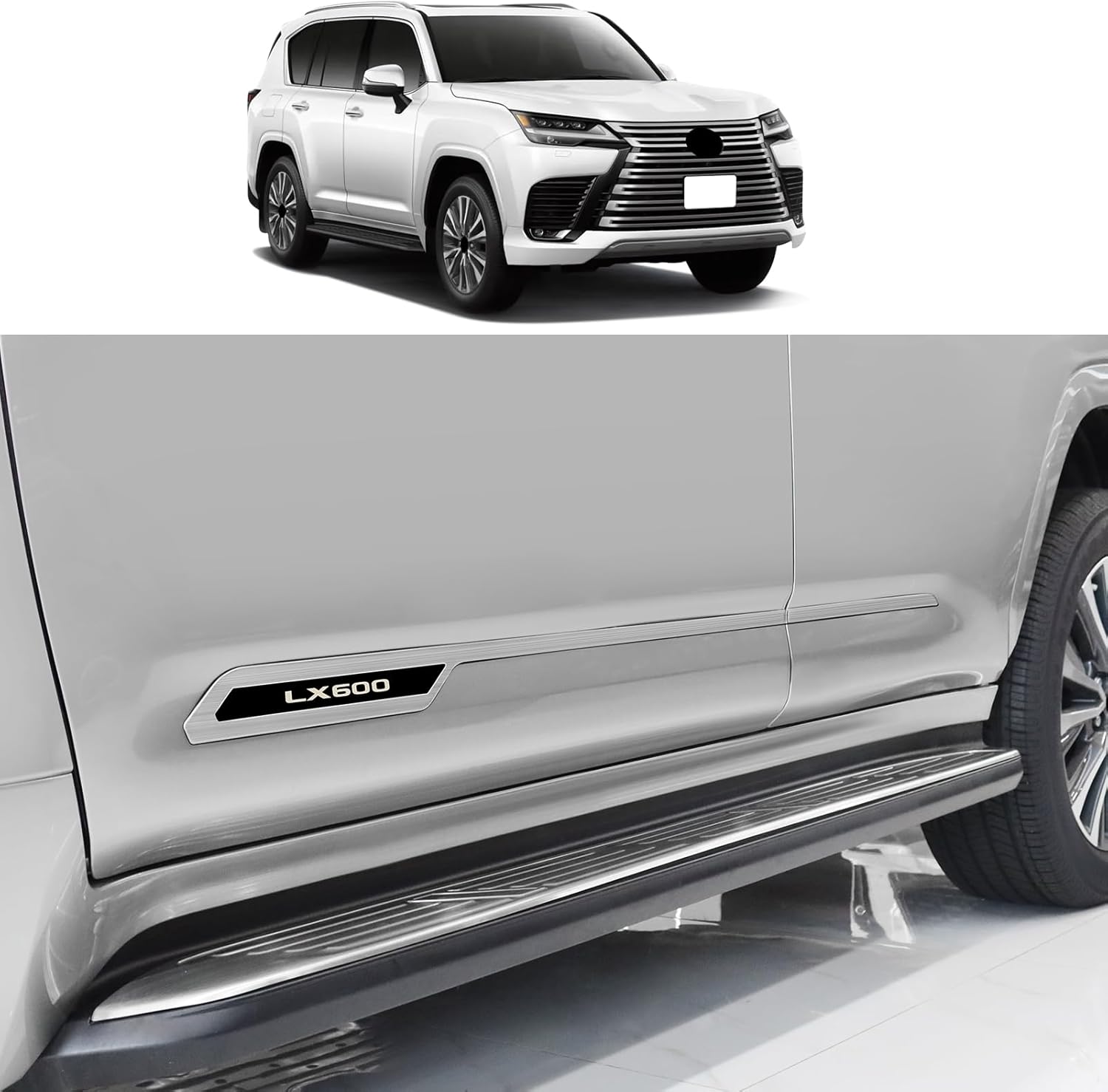 Car Body Trim for 2024 2025 2026 Lexus Lx600 & Lx500d Car Body Anti-Collision Trim Trim Appearance Modification Accessories (Stainless Steel (Silver))