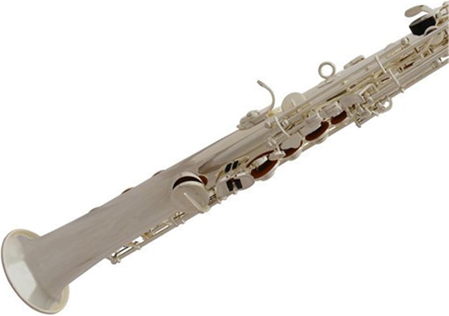 Saxophone for Beginners Saxophone Musical Instrument Saxophone Woodwind Instrument Silver-Plated B Flat Soprano Saxophone with Box