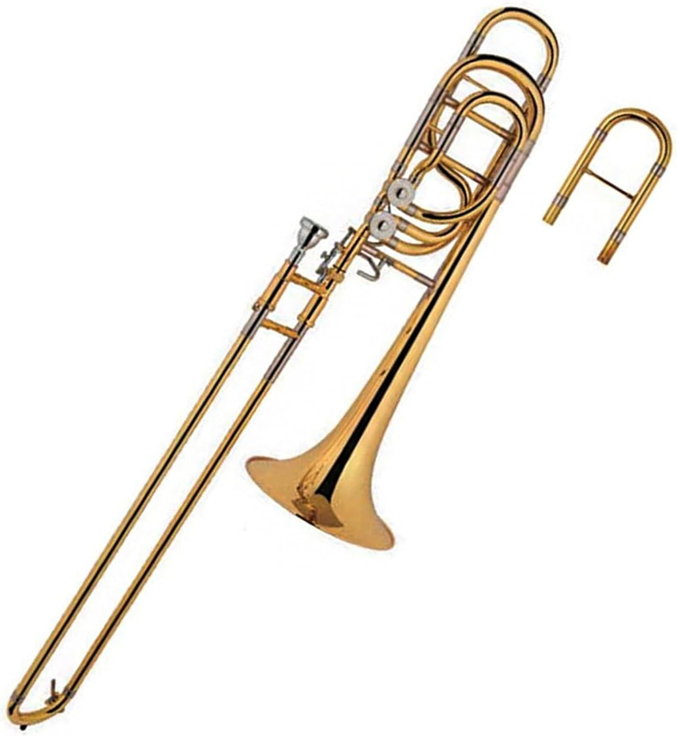 Professional Gold Lacquer Brass Bass Trombone Instrument