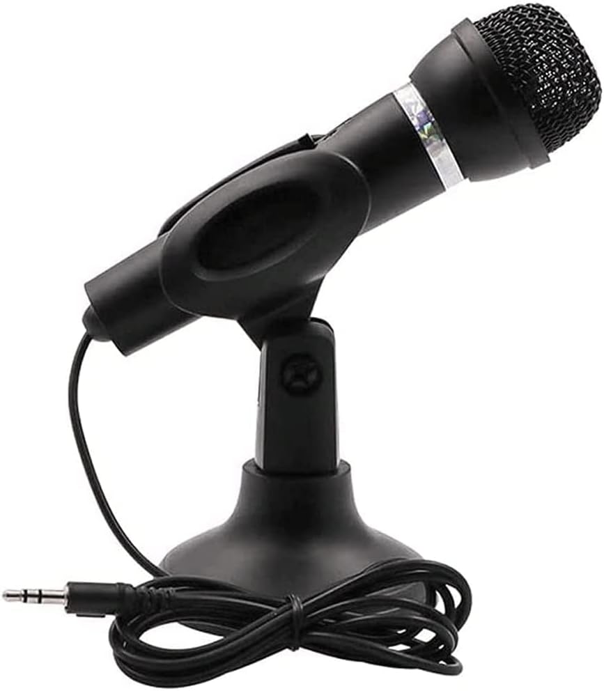 Microphone, Professional 3.5mm Jack Recording Condenser Microphone Compatible with PC, Laptop, Desktop Stand