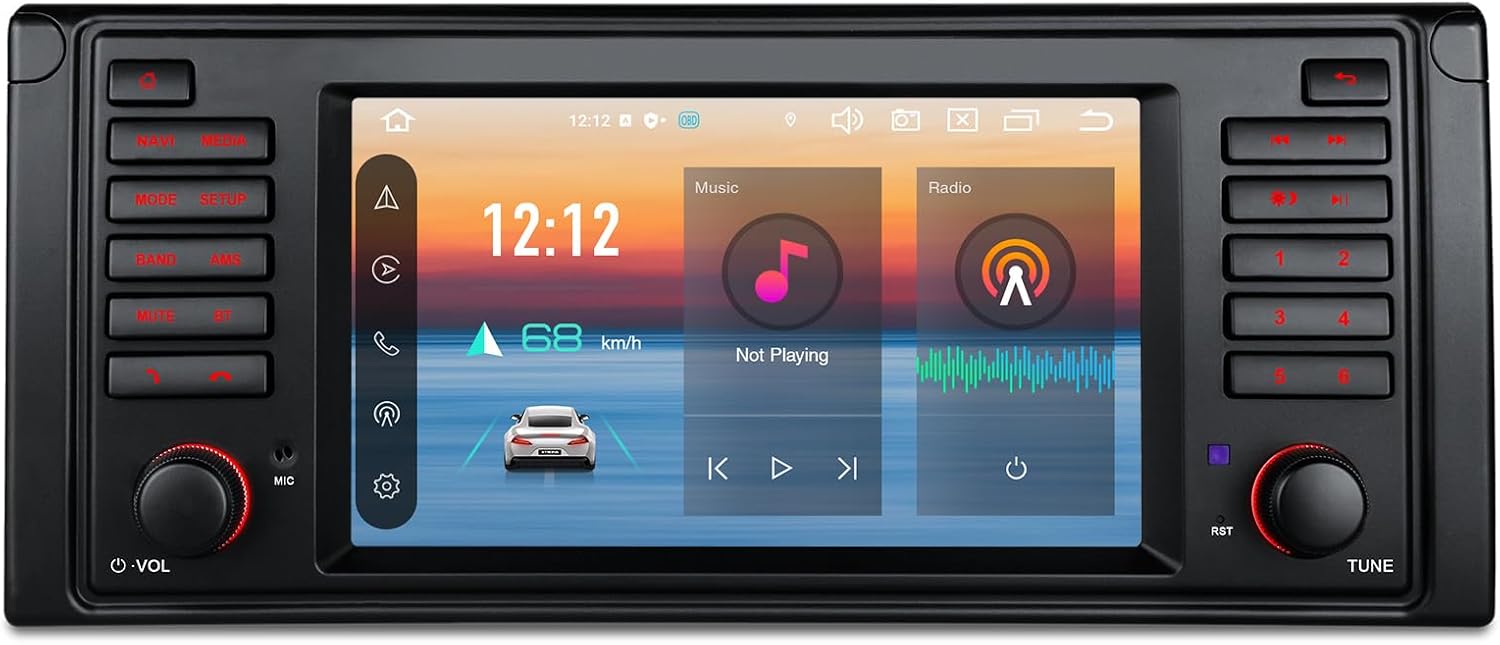XTRONS 7 Inch Android 14 Car Stereo for BMW E39 M5 1999-2003 E39 1995-2003, Touch Screen 4+64GB Car Bluetooth Head Unit Global 4G LTE Car Radio GPS Navigation Support Wireless Car Play Android Auto