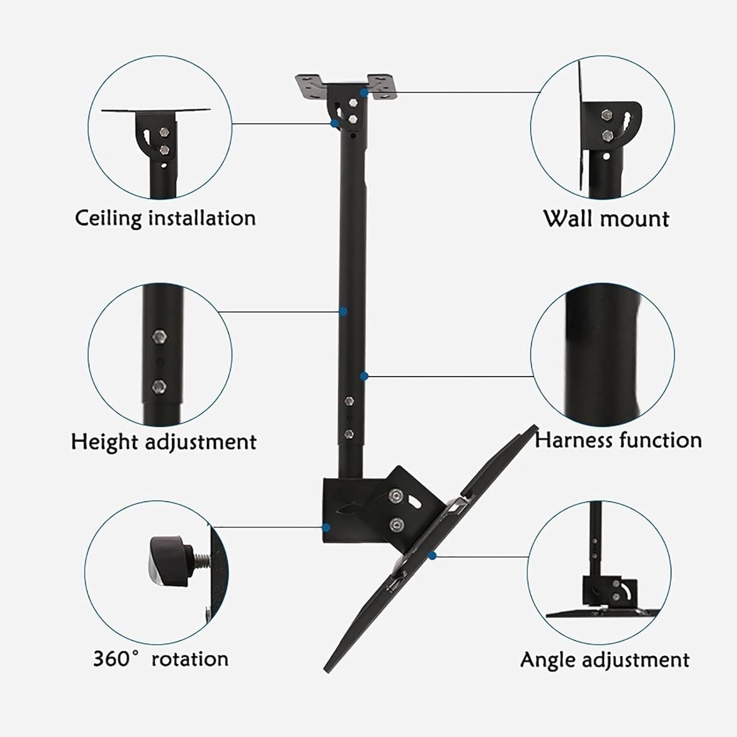Monitor Arms Tv Mounting Bracket Tv Wall Mount Ceiling Mount Tv Mounting Bracket, Swivel Tilt Swing Tv Mount, Flip Down,65-100cm